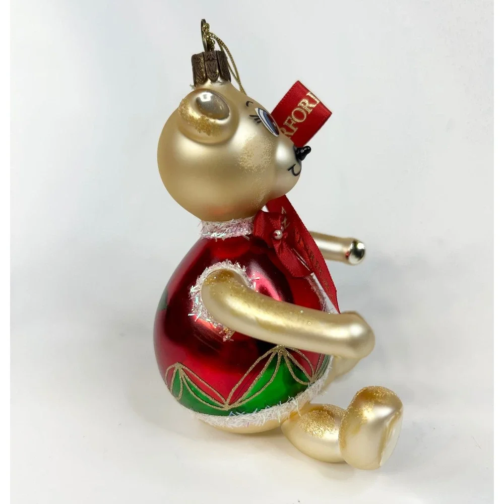 Waterford Holiday Heirlooms Glass Holiday Bear Ornament #130932 In Original Box